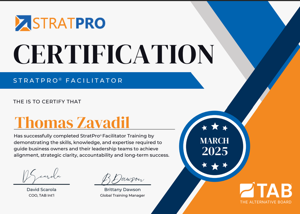 TAB Training's stratpro zertifikat